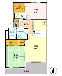 ヴァインベルク 2LDKの間取図画像