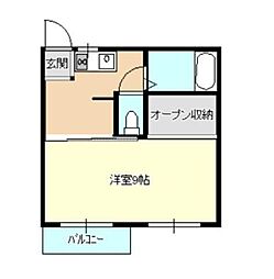 メープルガーデン 1DKの間取図画像