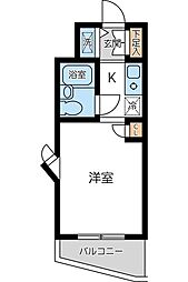 京急本線 京急蒲田駅 徒歩12分の賃貸マンション 3階ワンルームの間取り