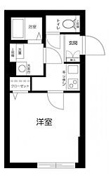 東急大井町線 下神明駅 徒歩5分の賃貸マンション 1階1Kの間取り