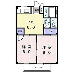 シティハイツ・池上 2DKの間取図画像