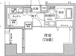 アイルプレミアム千駄木 1Kの間取図画像