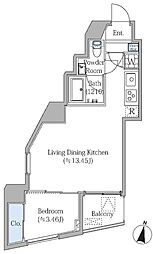 BeverlyHomes麻布十番 1LDKの間取図画像