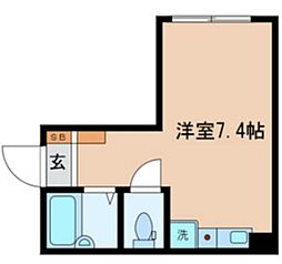 グランメゾン代田橋 2階ワンルームの間取り