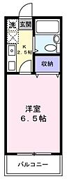 サンアベニューリヴァトン 1Kの間取図画像