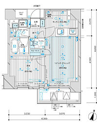 メインステージ九段下 10階1LDKの間取り
