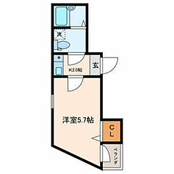 マーレ東あずま駅前 1Kの間取図画像