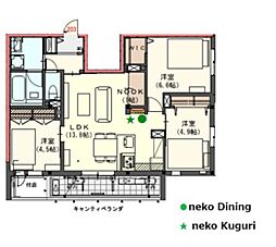 東急大井町線 等々力駅 徒歩16分の賃貸マンション 2階3LDKの間取り