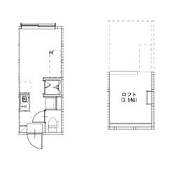 京成本線 京成小岩駅 徒歩8分の賃貸アパート 1階ワンルームの間取り