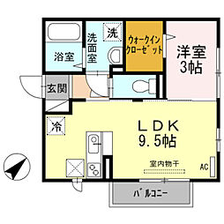 シェノワめふ 1LDKの間取図画像