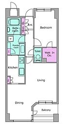 レジディアタワー上池袋 8階1LDKの間取り