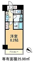メイクスデザイン東十条 5階1Kの間取り