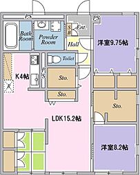 リブリ・Toro 2LDKの間取図画像