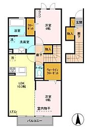 ラカスタン 2LDKの間取図画像
