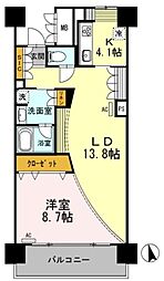 ロイヤルパークス若葉台 1LDKの間取図画像