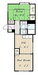 SouthOak2 2DKの間取図画像