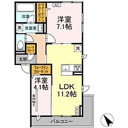 MAHALO`AINA(マハロアイナ) 2LDKの間取図画像