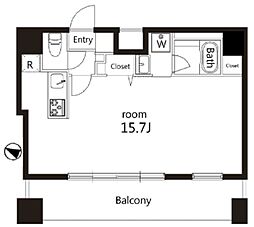 KOKORORESIDENCE ワンルームの間取図画像