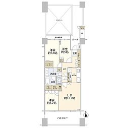 大森プロストシティレジデンス 14階3LDKの間取り