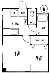 コーポ美樹 2Kの間取図画像