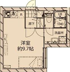 LEGALAND高田馬場 3階ワンルームの間取り