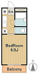 多摩都市モノレール 大塚・帝京大学駅 徒歩10分の賃貸マンション 1階1Kの間取り