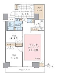 Brilliaist東雲キャナルコート 2LDKの間取図画像