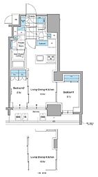 ルフォンプログレ本郷三丁目 7階2LDKの間取り
