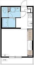 リブリ・Mdi 足立I 1階1Kの間取り
