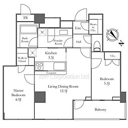 ＭＦＰＲ目黒タワー 18階2LDKの間取り