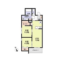 Aireville 2LDKの間取図画像