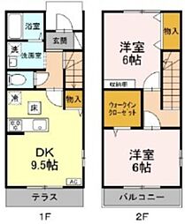 アネックス弐番館 1階2DKの間取り