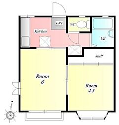 コーポK 2Kの間取図画像