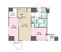 プライムアーバン西日暮里フロント 9階2LDKの間取り