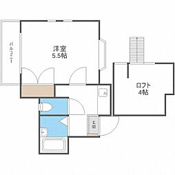 フリーデ地行 1Kの間取図画像