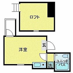 JR常磐線 北千住駅 徒歩8分の賃貸アパート 3階ワンルームの間取り