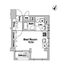 ADIK恵比寿南 ワンルームの間取図画像