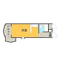 ラ・レジダンス・ド・高取 ワンルームの間取図画像