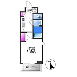 フォーリアライズ天王寺セラス 7階1Kの間取り