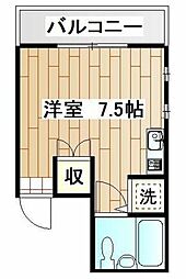 ビケンアーバンス ワンルームの間取図画像
