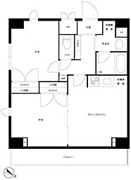 ルーブル三田 9階2DKの間取り