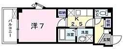 セモア・中山 1Kの間取図画像