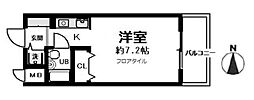 オーシャンハイツ ワンルームの間取図画像