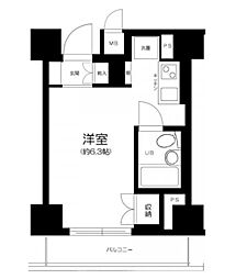 テラッサ・エスト ワンルームの間取図画像
