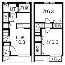 MaisonTrefle 2LDKの間取図画像