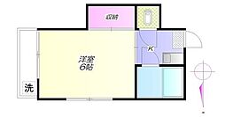 みつわマンション 1Kの間取図画像