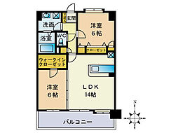 ソレアード空港南 2LDKの間取図画像
