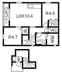 ジャルディニエ 2LDKの間取図画像