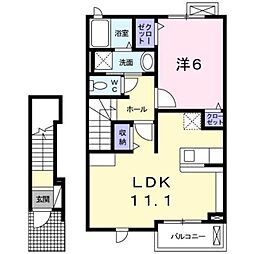 ココジョンヌ黄色の家 1LDKの間取図画像