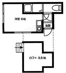 スクエアガーデン堀ノ内 ワンルームの間取図画像